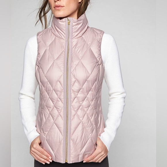 Athleta Jackets & Blazers - 🩷ATHLETA PINK QUILTED VEST RESPONSIBLE DOWN WINTER SPRING CASUAL SIZE MEDIUM